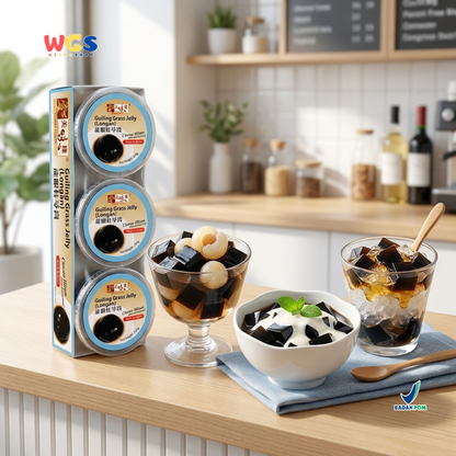 Yummy House Guiling Grass Jelly Longan 660g - 3 x 220g - Cincau Hitam Kelengkeng Ready to Serve