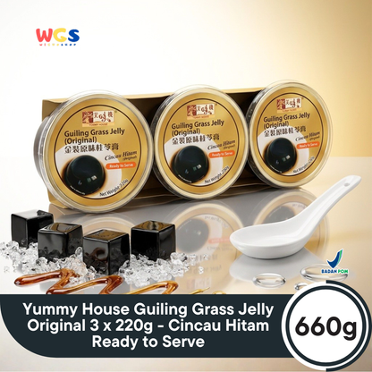 Yummy House Guiling Grass Jelly Original 3 x 220g - Cincau Hitam Ready to Serve