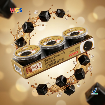Yummy House Guiling Grass Jelly Original 3 x 220g - Cincau Hitam Ready to Serve