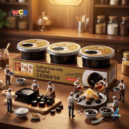 Yummy House Guiling Grass Jelly Original 3 x 220g - Cincau Hitam Ready to Serve