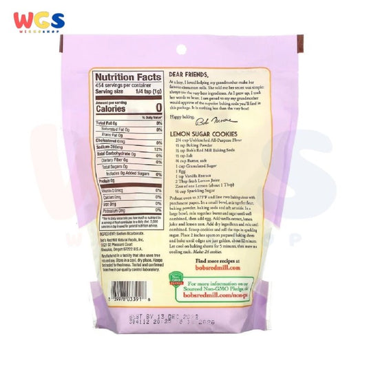 Bob's Red Mill Baking Soda Premium Quality Gluten Free 16oz 454g