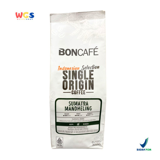 BONCAFE Sumatra Mandheling Single Origin Roasted 100% Arabica Ground Coffee 200g -  Kopi Bubuk