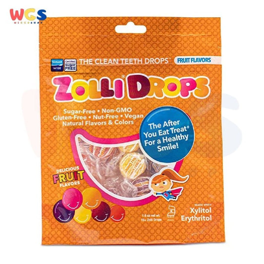 Zolli Drops Assorted Fruit Flavors Candy Sugar Free 1.6oz 45.36g