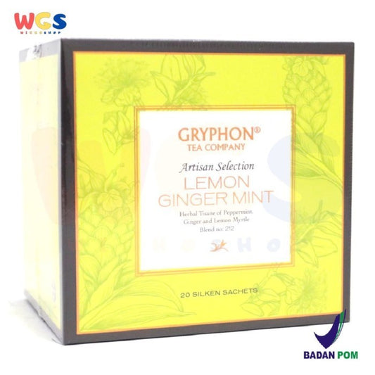 GRYPHON TEA BAG LEMON GINGER MINT HERBAL TISANE OF PEPPERMINT / BOX