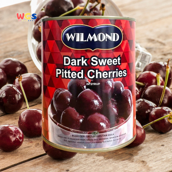 WILMOND Dark Sweet Pitted Cherries in Syrup 825g - Buah Ceri Premium