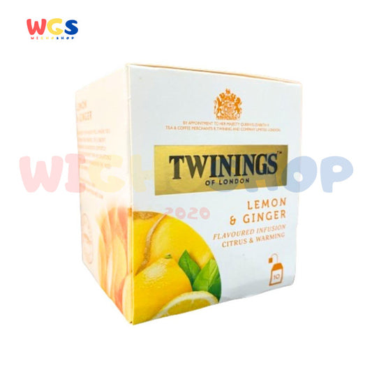 Twinings of London Lemon & Ginger Flavoured Infusion Citrus & Warming Tea Bag 15g (10x1.5g) - Teh Hangat dengan Rasa Lemon dan Jahe