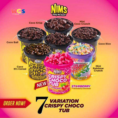 NIMS Only The Best Crispy Choco Tub Starberry With Strawberry Chocolate 250g - Coklat Rasa Stroberi dan Sereal