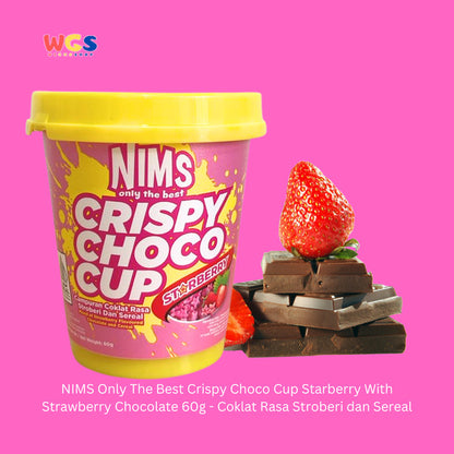 NIMS Only The Best Crispy Choco Cup Starberry With Strawberry Chocolate 60g - Coklat Rasa Stroberi dan Sereal