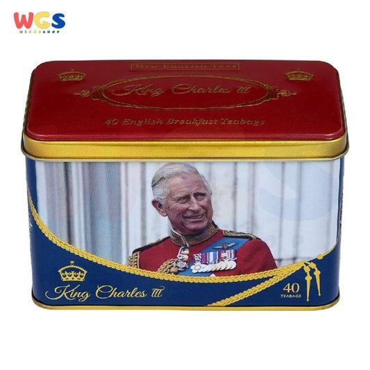 New English Teas King Charles III Tea Tin 40 English Breakfast Teabags