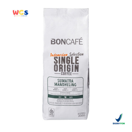 BONCAFE Sumatra Mandheling Single Origin Roasted 100% Arabica Whole Beans Coffee 200g - Biji Kopi