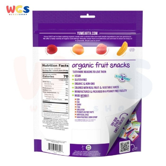 YumEarth Organic Fruit Snacks Candy 7oz 198 gr