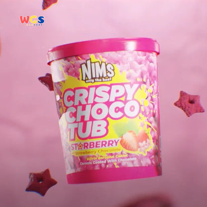 NIMS Only The Best Crispy Choco Tub Starberry With Strawberry Chocolate 250g - Coklat Rasa Stroberi dan Sereal