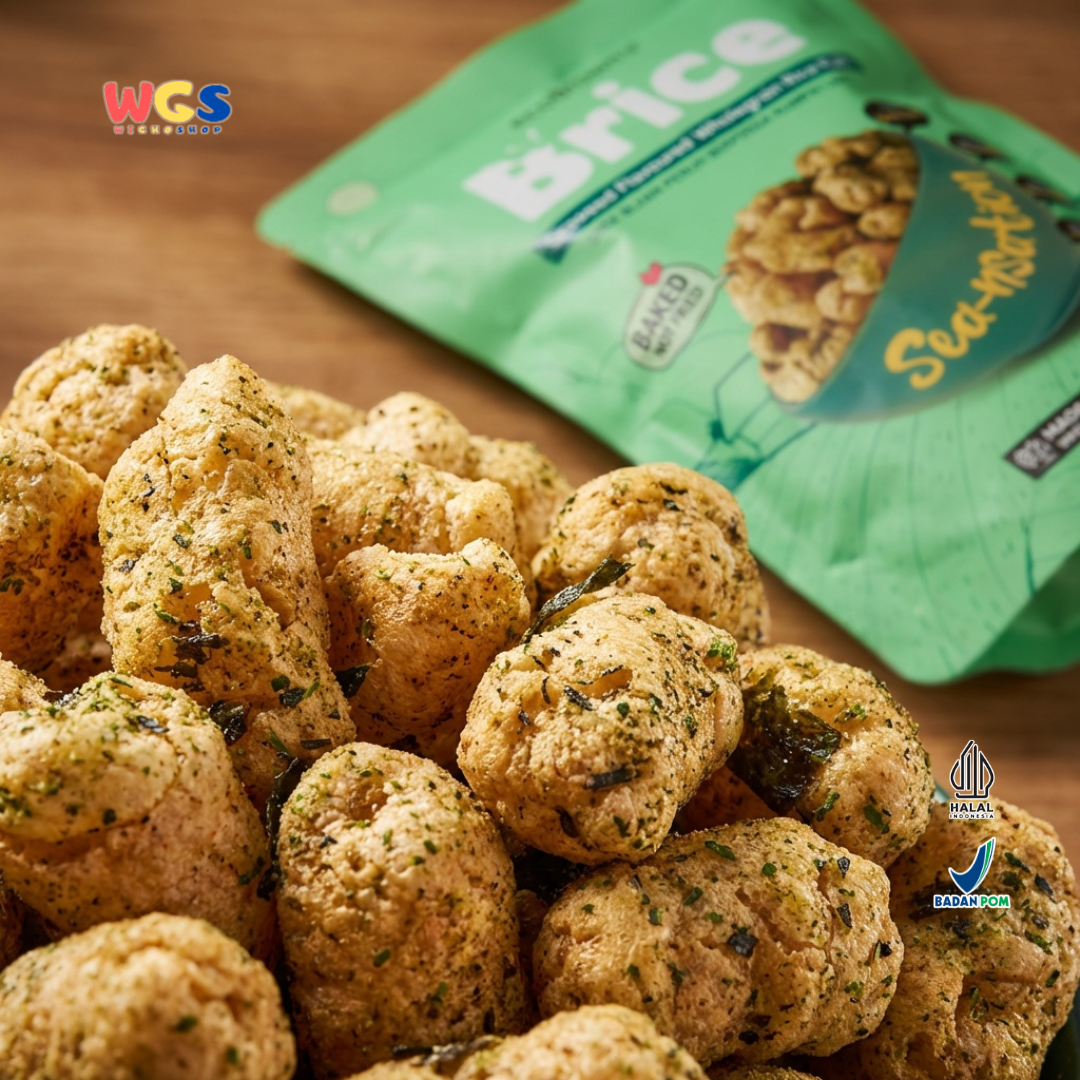ecoBrown’s Brice Seaweed Flavoured Wholegrain Rice Puff 100g - Snack Beras Utuh Rasa Rumput Laut Baked Not Fried