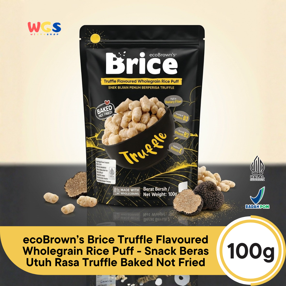 ecoBrown’s Brice Truffle Flavoured Wholegrain Rice Puff 100g - Snack Beras Utuh Rasa Truffle Baked Not Fried