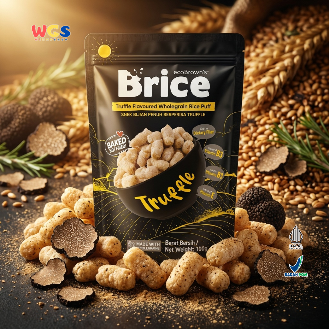 ecoBrown’s Brice Truffle Flavoured Wholegrain Rice Puff 100g - Snack Beras Utuh Rasa Truffle Baked Not Fried
