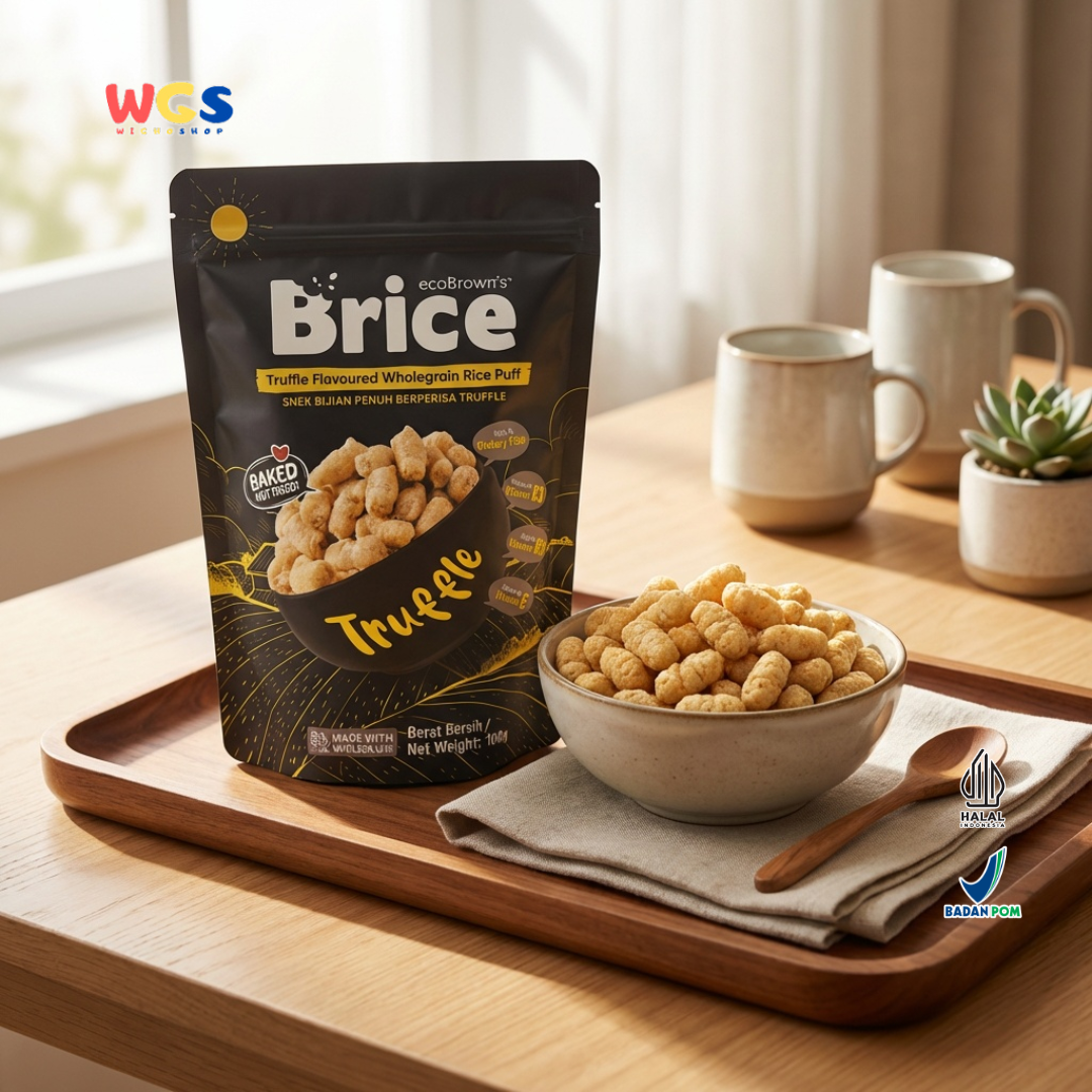 ecoBrown’s Brice Truffle Flavoured Wholegrain Rice Puff 100g - Snack Beras Utuh Rasa Truffle Baked Not Fried