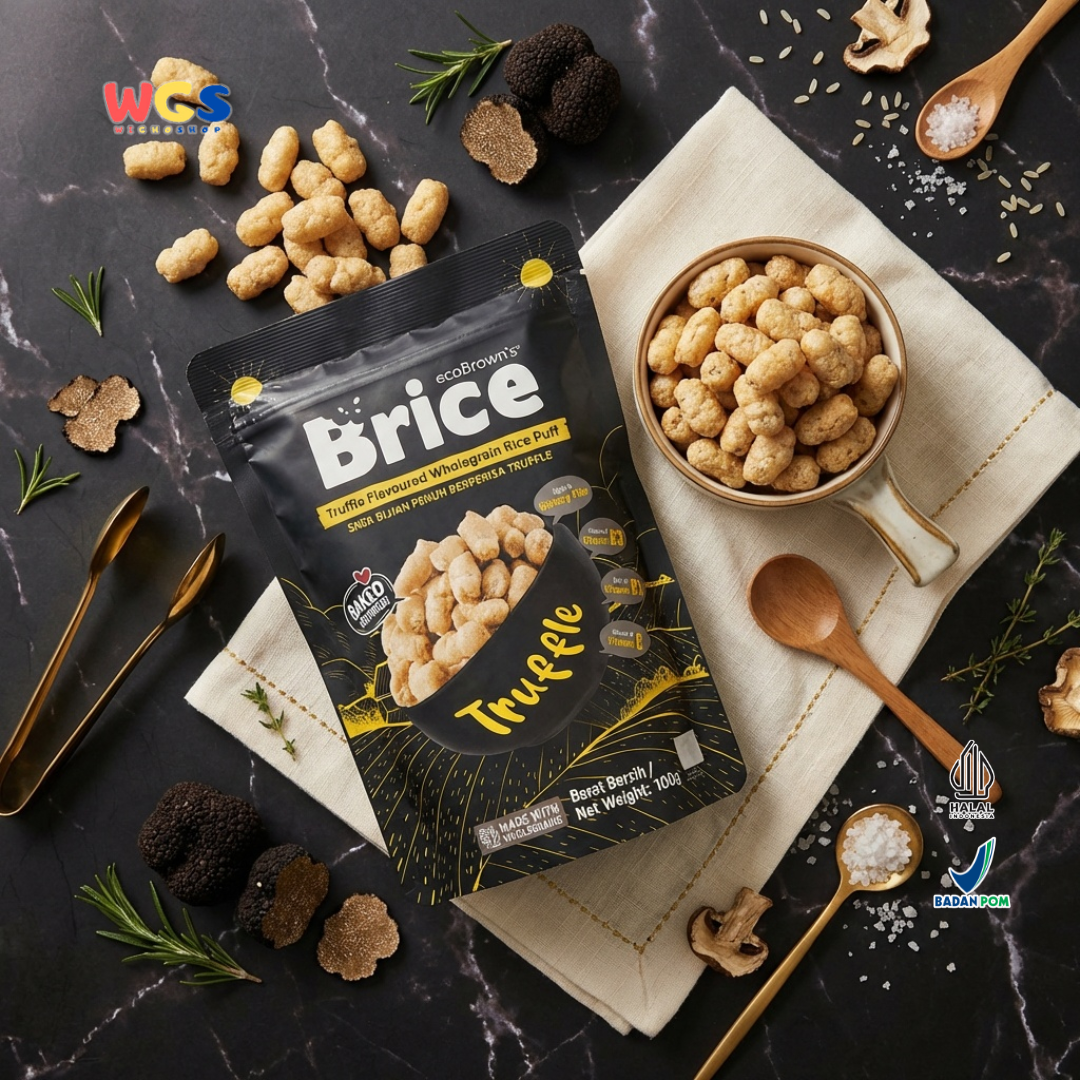 ecoBrown’s Brice Truffle Flavoured Wholegrain Rice Puff 100g - Snack Beras Utuh Rasa Truffle Baked Not Fried