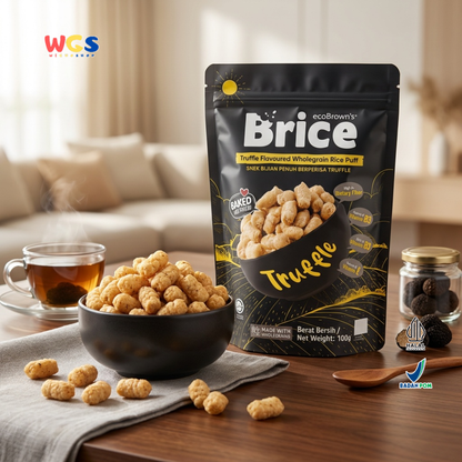 ecoBrown’s Brice Truffle Flavoured Wholegrain Rice Puff 100g - Snack Beras Utuh Rasa Truffle Baked Not Fried