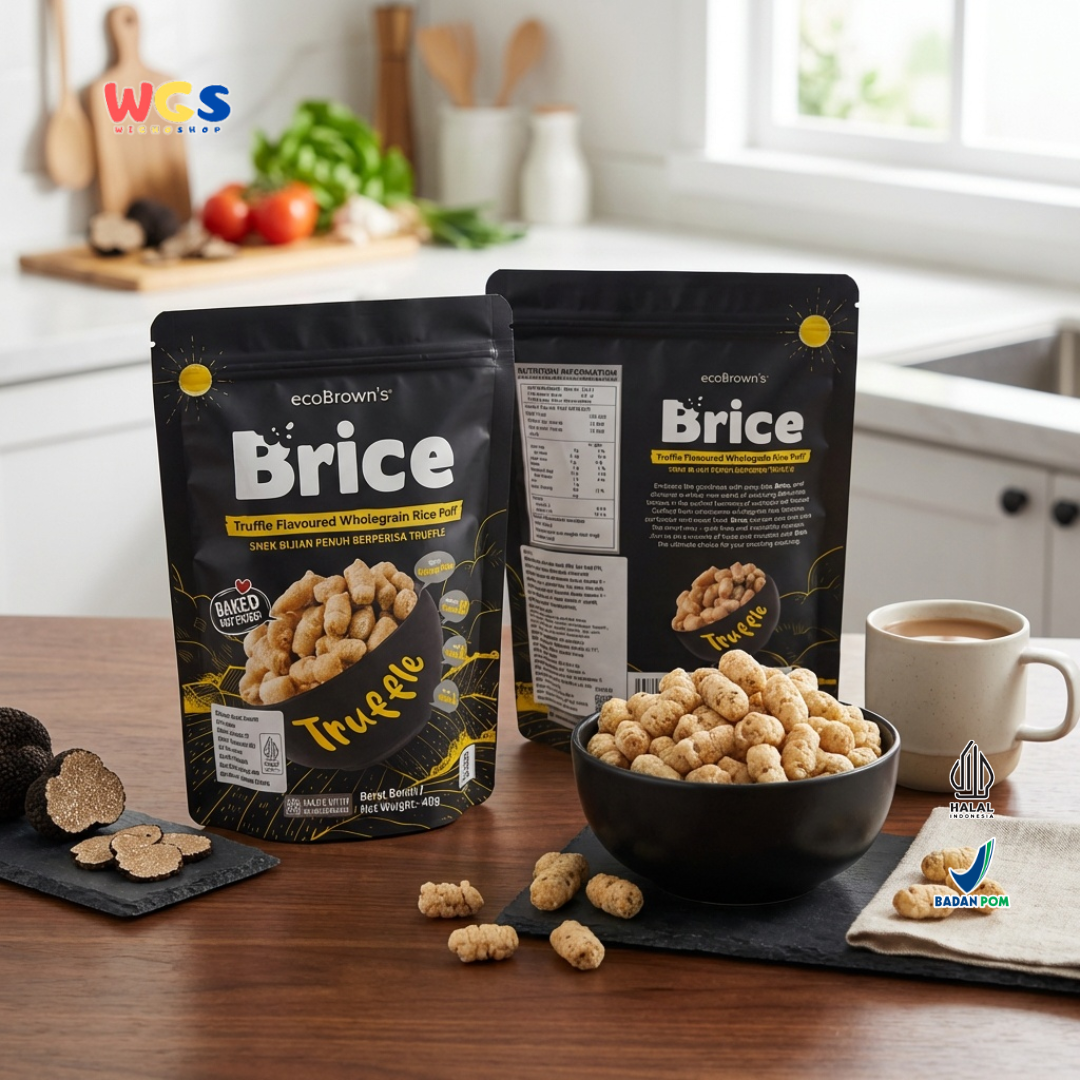 ecoBrown’s Brice Truffle Flavoured Wholegrain Rice Puff 40g - Snack Beras Utuh Rasa Truffle Baked Not Fried