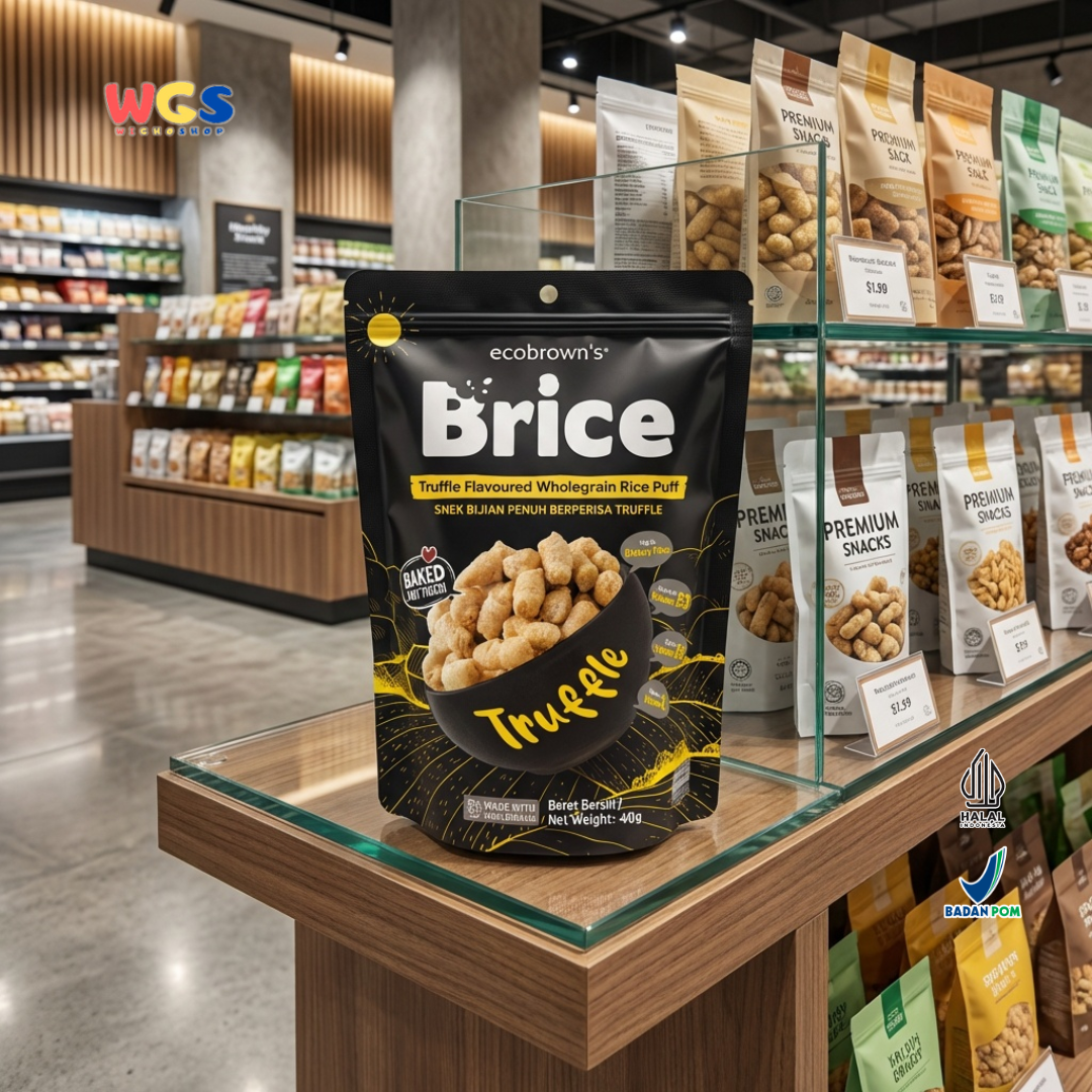 ecoBrown’s Brice Truffle Flavoured Wholegrain Rice Puff 40g - Snack Beras Utuh Rasa Truffle Baked Not Fried