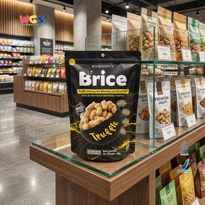 ecoBrown’s Brice Truffle Flavoured Wholegrain Rice Puff 40g - Snack Beras Utuh Rasa Truffle Baked Not Fried