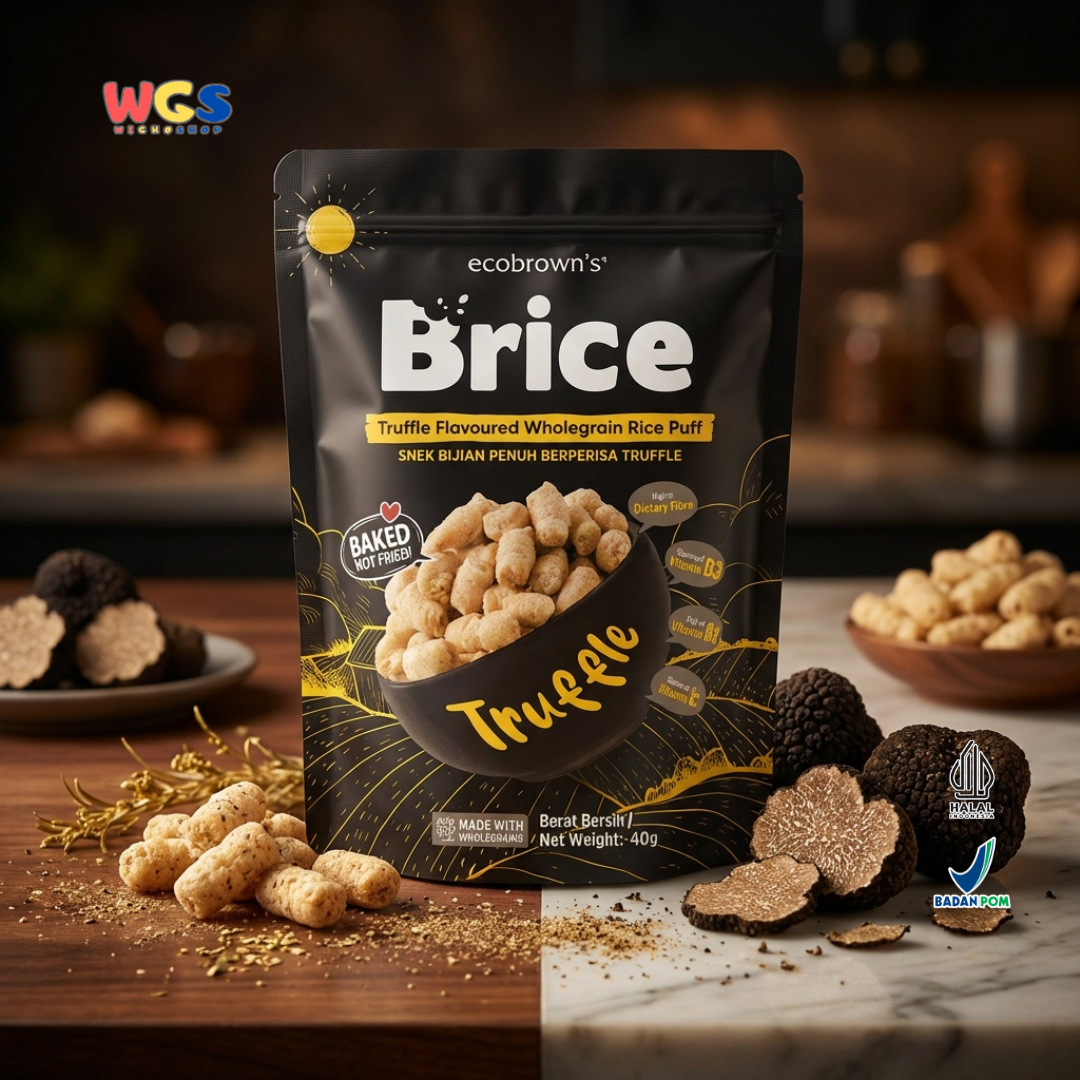 ecoBrown’s Brice Truffle Flavoured Wholegrain Rice Puff 40g - Snack Beras Utuh Rasa Truffle Baked Not Fried