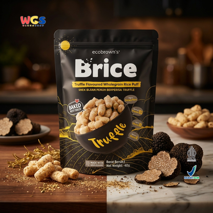 ecoBrown’s Brice Truffle Flavoured Wholegrain Rice Puff 40g - Snack Beras Utuh Rasa Truffle Baked Not Fried