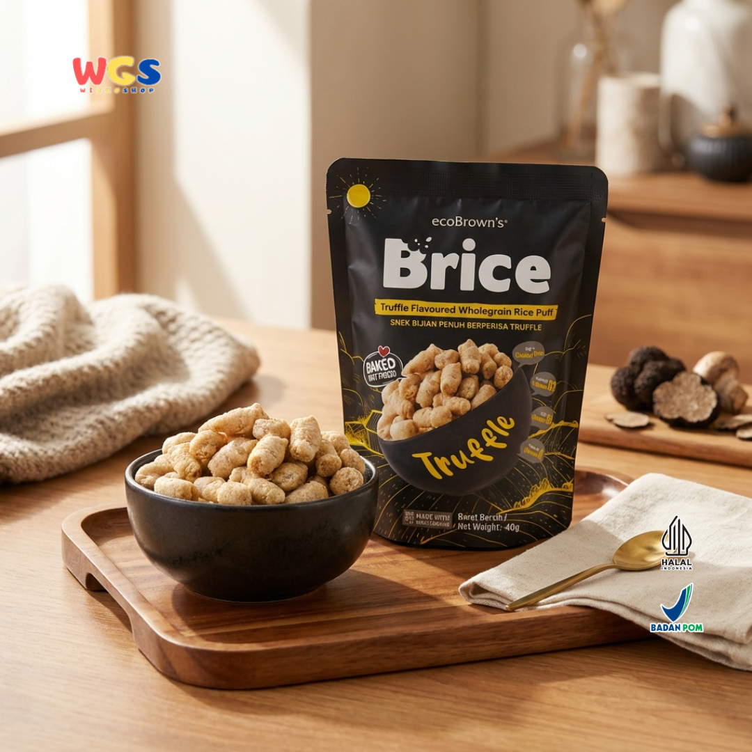 ecoBrown’s Brice Truffle Flavoured Wholegrain Rice Puff 40g - Snack Beras Utuh Rasa Truffle Baked Not Fried