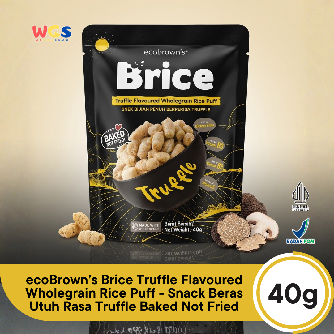 ecoBrown’s Brice Truffle Flavoured Wholegrain Rice Puff 40g - Snack Beras Utuh Rasa Truffle Baked Not Fried