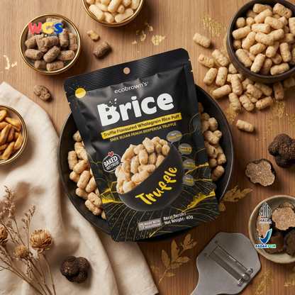 ecoBrown’s Brice Truffle Flavoured Wholegrain Rice Puff 40g - Snack Beras Utuh Rasa Truffle Baked Not Fried