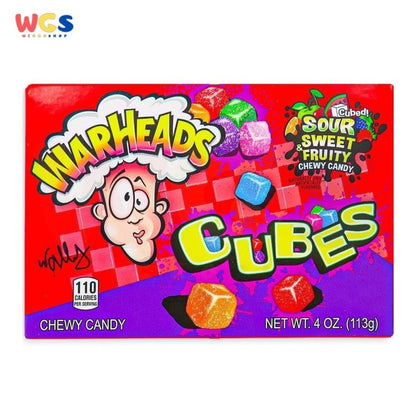 Permen Warheads Sour Sweet & Fruity Chewy Candy Cubes 4oz 113g