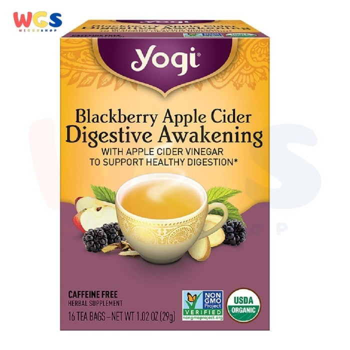 Yogi Tea Blackberry Apple Cider Digestive Awakening 16 Tea Bags 29g